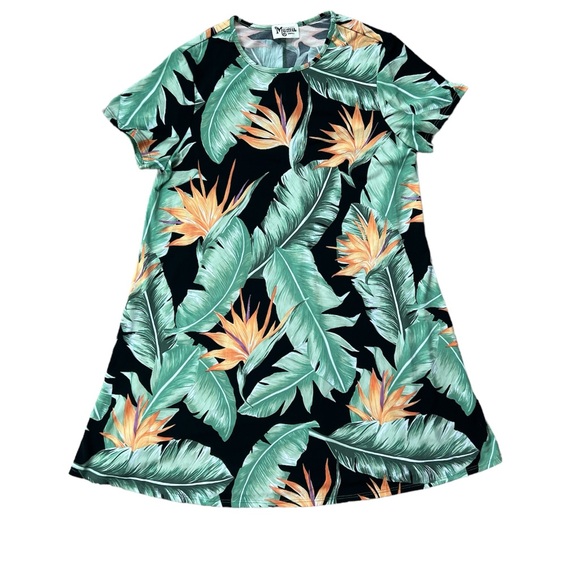 Show Me Your Mumu Palm Print T-shirt Swing Dress Flowy Small Casual Tropical - Picture 3 of 8